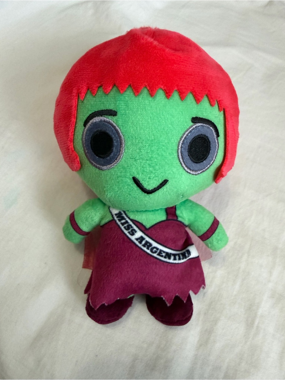 Miss Argentina Plush Doll - Green Body with Red Hair